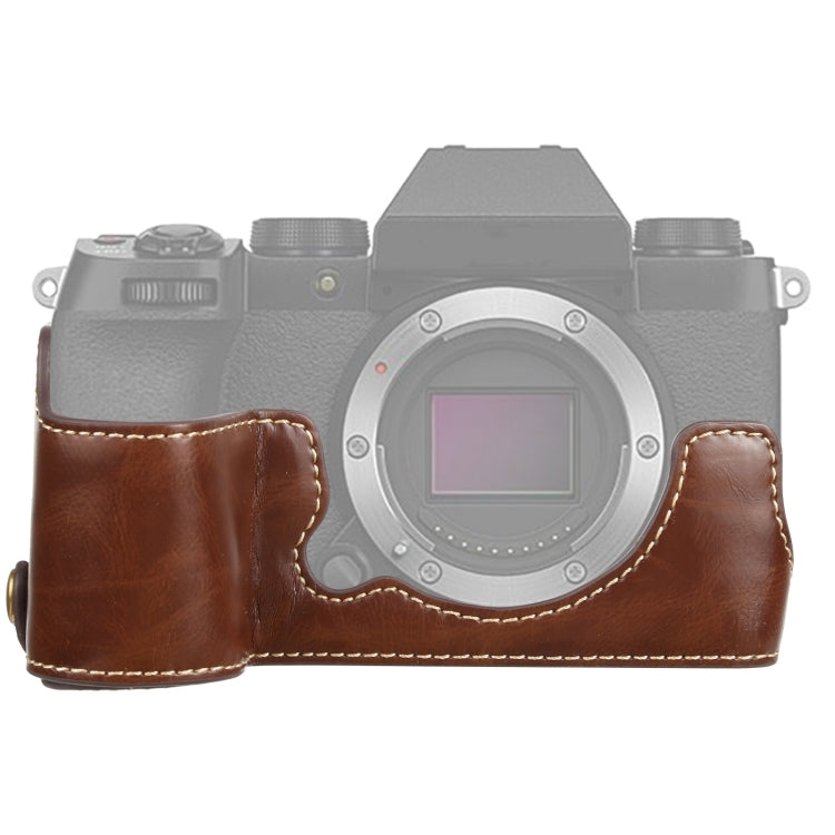 Base de capa meia para câmara em pele PU com rosca 1/4 polegada para FUJIFILM X-S10, Para FUJIFILM X-S10