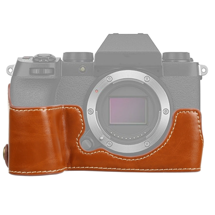 Base de capa meia para câmara em pele PU com rosca 1/4 polegada para FUJIFILM X-S10, Para FUJIFILM X-S10