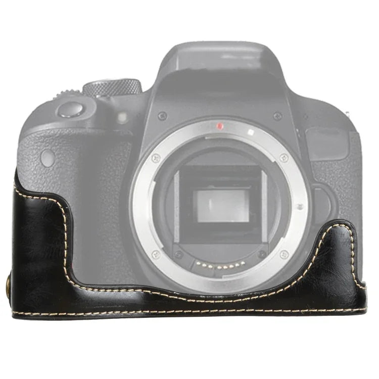 Base de Estojo Metade para Câmara em Pele PU com Rosca de 1/4 polegadas para Canon EOS 77D / 800D, Para Canon EOS 77D, Para Canon EOS 77D