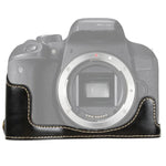 Base de Estojo Metade para Câmara em Pele PU com Rosca de 1/4 polegadas para Canon EOS 77D / 800D, Para Canon EOS 77D, Para Canon EOS 77D