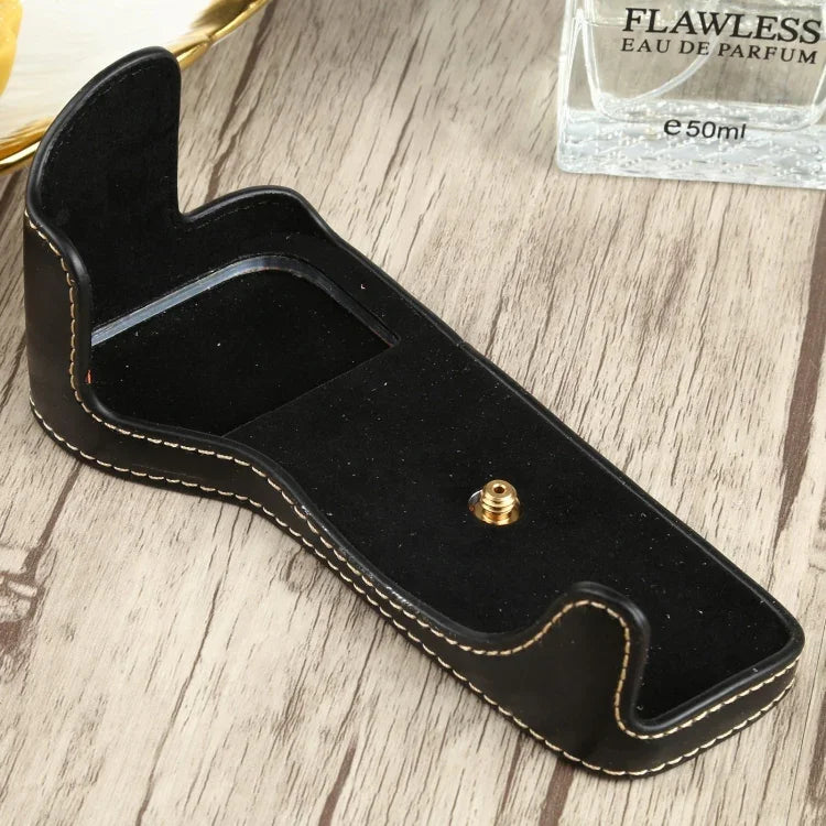 Base de Estojo Metade para Câmara em Pele PU com Rosca de 1/4 polegadas para Canon EOS 77D / 800D, Para Canon EOS 77D, Para Canon EOS 77D