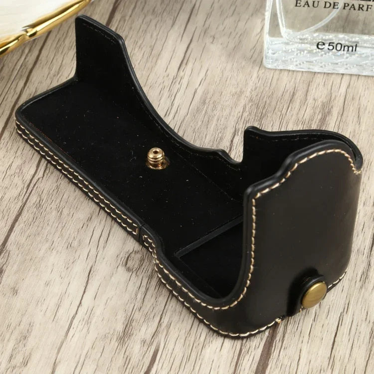 Base de capa meia para câmara em pele PU com rosca 1/4 polegada para Sony ILCE-7C/A7C, Para Sony ILCE-7C/A7C