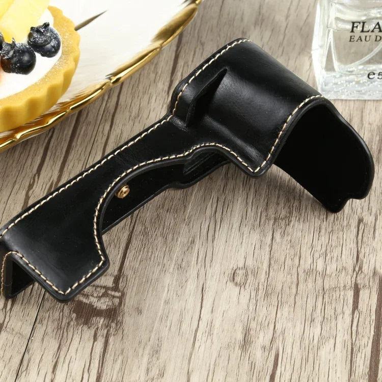 Base de capa meia para câmara em pele PU com rosca 1/4 polegada para Sony ILCE-7C/A7C, Para Sony ILCE-7C/A7C