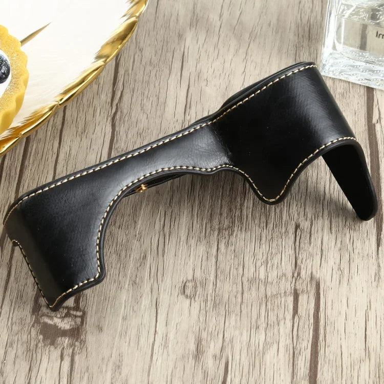 Base de capa meia para câmara em pele PU com rosca 1/4 polegada para Sony ILCE-7RM4 / A7RM4 / A7R IV, Para Sony ILCE-7RM4