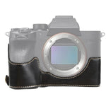 Base de capa meia para câmara em pele PU com rosca 1/4 polegada para Sony ILCE-7RM4 / A7RM4 / A7R IV, Para Sony ILCE-7RM4
