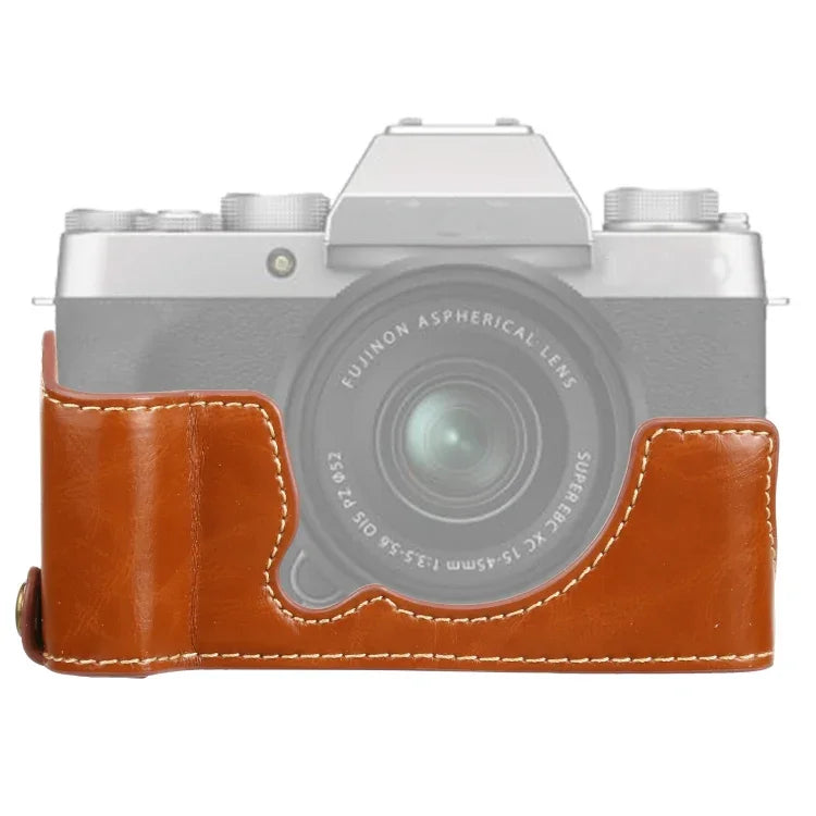 Base de Capa Metade para Câmara em Pele PU com Rosca de 1/4 polegada para FUJIFILM XT200, Para FUJIFILM XT200
