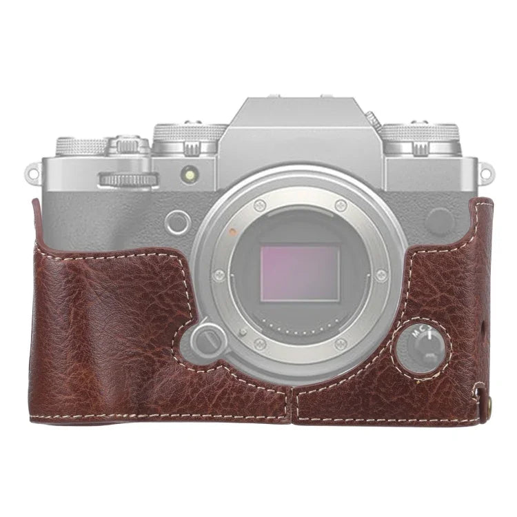 Base de Capa Metade para Câmara em Pele PU com Textura Litchi e Rosca de 1/4 polegada para FUJIFILM X-T4, Para FUJIFILM X-T4 Litchi