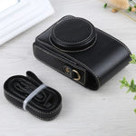 Capa de Corpo Inteiro Vertical com Alça para Câmara em Pele PU para Ricoh GR III / GRII, Sony ZV-1 / DSC-RX100M7 / RX100M6 / RX100M5 / RX100M2, Para Ricoh GR III