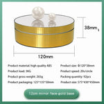 Espelho Giratório 360 Graus de 12cm para Suporte Elétrico de Exposição, Acessório para Filmagem, Carga: 3kg, Espelho Dourado com Lantejoulas 12cm, Espelho Prateado com Lantejoulas 12cm