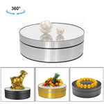 Espelho Giratório 360 Graus de 12cm para Suporte Elétrico de Exposição, Acessório para Filmagem, Carga: 3kg, Espelho Dourado com Lantejoulas 12cm, Espelho Prateado com Lantejoulas 12cm