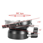 BEXIN DY-60N Tripé Profissional com Rosca de 3/8 polegadas, Base de Cabeça Panorâmica de 360 Graus com Nível de Bolha e Adaptador de Parafuso de 3/8 polegadas, DY-60N 3/8 polegadas