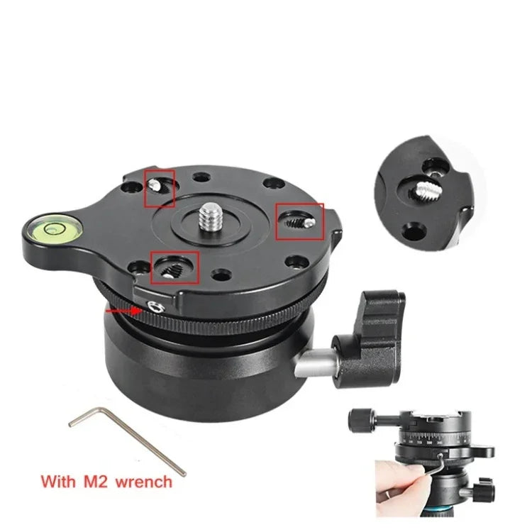 BEXIN DY-60N Tripé Profissional com Rosca de 3/8 polegadas, Base de Cabeça Panorâmica de 360 Graus com Nível de Bolha e Adaptador de Parafuso de 3/8 polegadas, DY-60N 3/8 polegadas