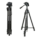 WeiFeng WT-3560 Tripé de Liga de Alumínio com Pernas Dobráveis em 3 Secções para Transmissão em Direto, WT-3560