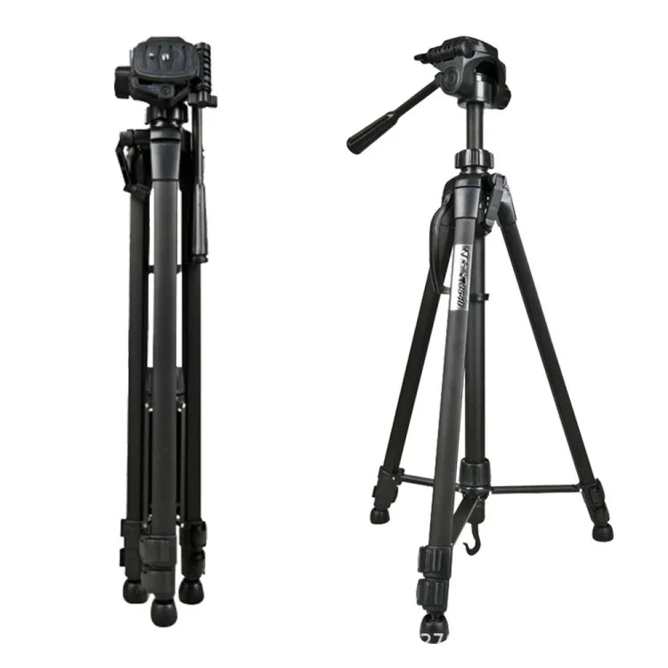 WeiFeng WT-3560 Tripé de Liga de Alumínio com Pernas Dobráveis em 3 Secções para Transmissão em Direto, WT-3560