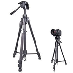 WeiFeng WT-3560 Tripé de Liga de Alumínio com Pernas Dobráveis em 3 Secções para Transmissão em Direto, WT-3560