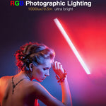 LUXCeO Q508A Bastão LED Fotográfico de 8 Cores Luz de Vídeo Impermeável Luz de Preenchimento LED Portátil com Controlo Remoto, Q508A