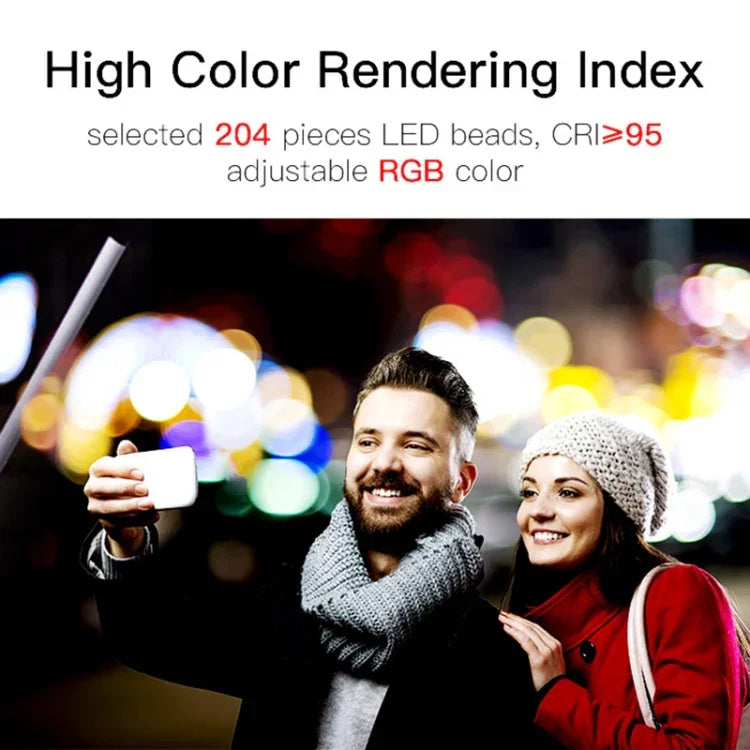 LUXCeO Q508A Bastão LED Fotográfico de 8 Cores Luz de Vídeo Impermeável Luz de Preenchimento LED Portátil com Controlo Remoto, Q508A