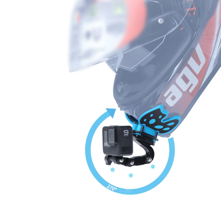 Adaptador de Montagem para Capacete Butterfly com Braço Pivotante 3-Vias & Fivela J-Hook & Parafuso Longo para GoPro, Insta360, DJI e Outras Câmaras de Ação, Montagem Butterfly com Braço Pivotante & Fivela J-Hook
