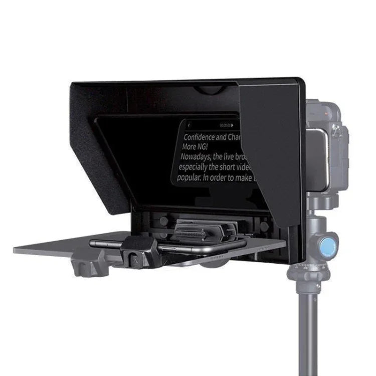 FEELWORLD TP10 Teleprompter Portátil Dobrável de 10 polegadas com Anel Adaptador de Lente e Controlo Remoto para Smartphone / Tablet até 10 polegadas, TP10