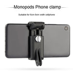 Monopés para Selfie com Suporte para Telemóvel para iPhone, Samsung, HTC, Sony, LG e outros Smartphones, Alcance do Clipe: 6-9cm, Suporte para Telemóvel