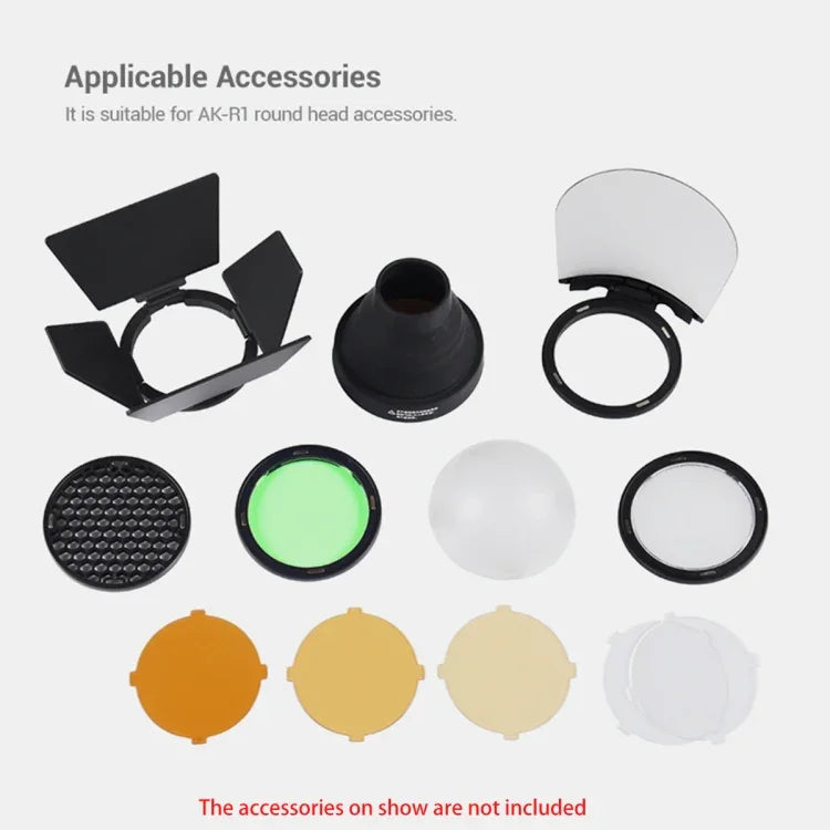 Adaptador Redondo para Flash Speedlite Godox S-R1 para Godox TT685 / V860II / V350 / TT600, S-R1
