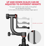 YELANGU A201 Cabeça de Tripé Gimbal Horizontal 360 Graus para Câmaras DV e SLR, A201