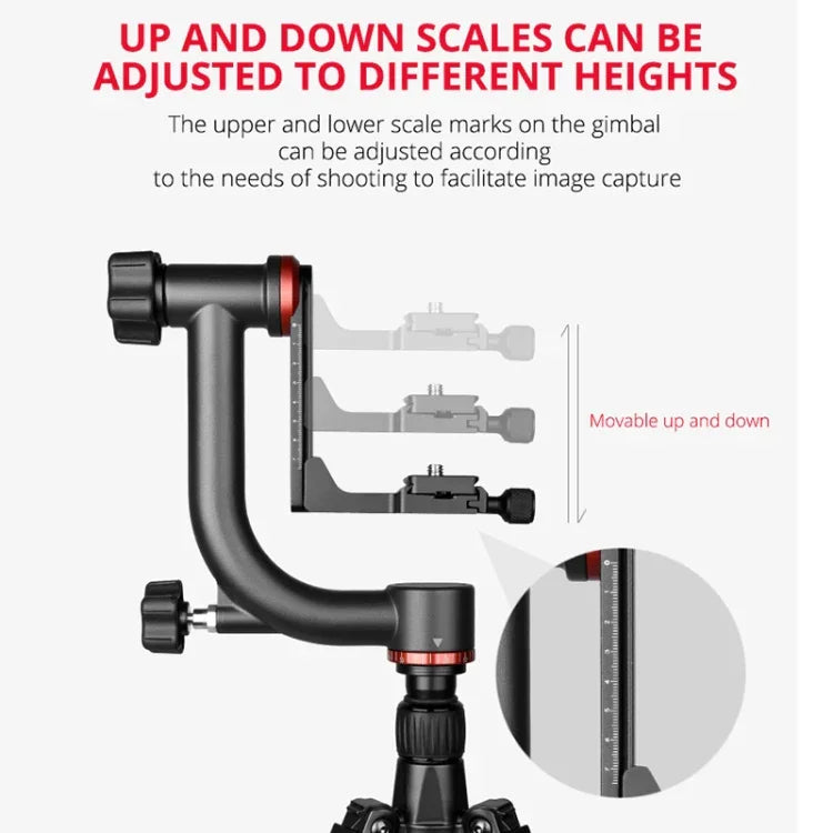 YELANGU A201 Cabeça de Tripé Gimbal Horizontal 360 Graus para Câmaras DV e SLR, A201