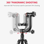 YELANGU A201 Cabeça de Tripé Gimbal Horizontal 360 Graus para Câmaras DV e SLR, A201