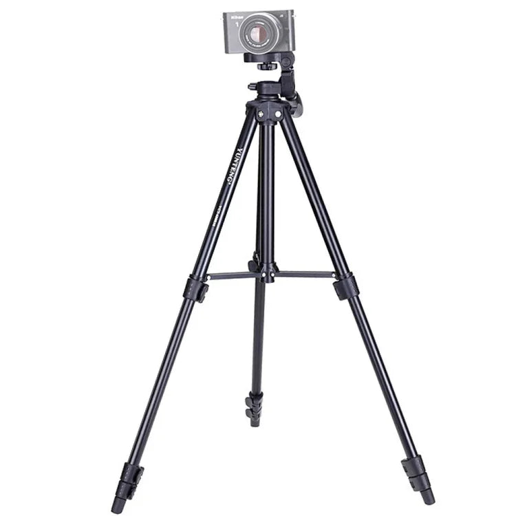YUNTENG VCT-680RM Tripé com Pernas Dobráveis em 4 Secções, Liga de Alumínio, Cabeça de Tripé Tridimensional para Câmara DSLR & Digital, Altura Ajustável: 46-138cm, VCT-680RM