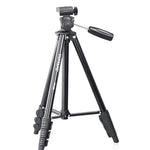 YUNTENG VCT-680RM Tripé com Pernas Dobráveis em 4 Secções, Liga de Alumínio, Cabeça de Tripé Tridimensional para Câmara DSLR & Digital, Altura Ajustável: 46-138cm, VCT-680RM