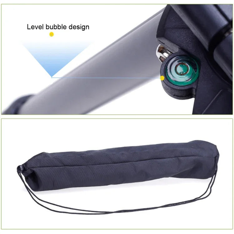 YUNTENG VCT-680RM Tripé com Pernas Dobráveis em 4 Secções, Liga de Alumínio, Cabeça de Tripé Tridimensional para Câmara DSLR & Digital, Altura Ajustável: 46-138cm, VCT-680RM