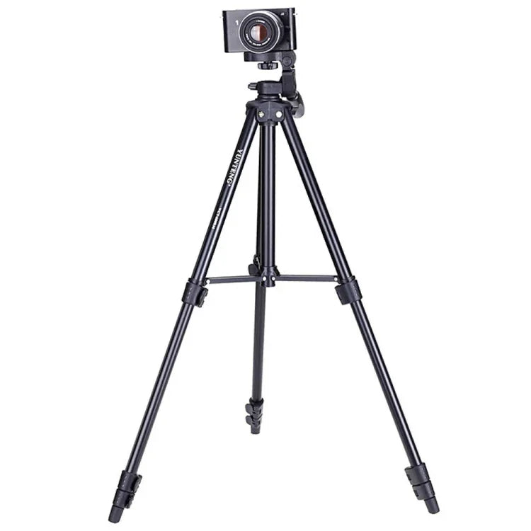 YUNTENG VCT-680RM Tripé com Pernas Dobráveis em 4 Secções, Liga de Alumínio, Cabeça de Tripé Tridimensional para Câmara DSLR & Digital, Altura Ajustável: 46-138cm, VCT-680RM