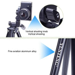 YUNTENG VCT-680RM Tripé com Pernas Dobráveis em 4 Secções, Liga de Alumínio, Cabeça de Tripé Tridimensional para Câmara DSLR & Digital, Altura Ajustável: 46-138cm, VCT-680RM