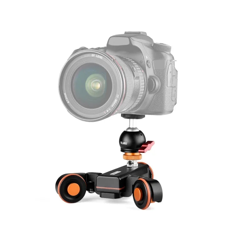 YELANGU L4X-BC Carrinho Elétrico com Roda para Câmara Dolly II Carril Deslizante com 3 Rodas e Cabeça de Bola, Carga: 3kg, L4X-BC