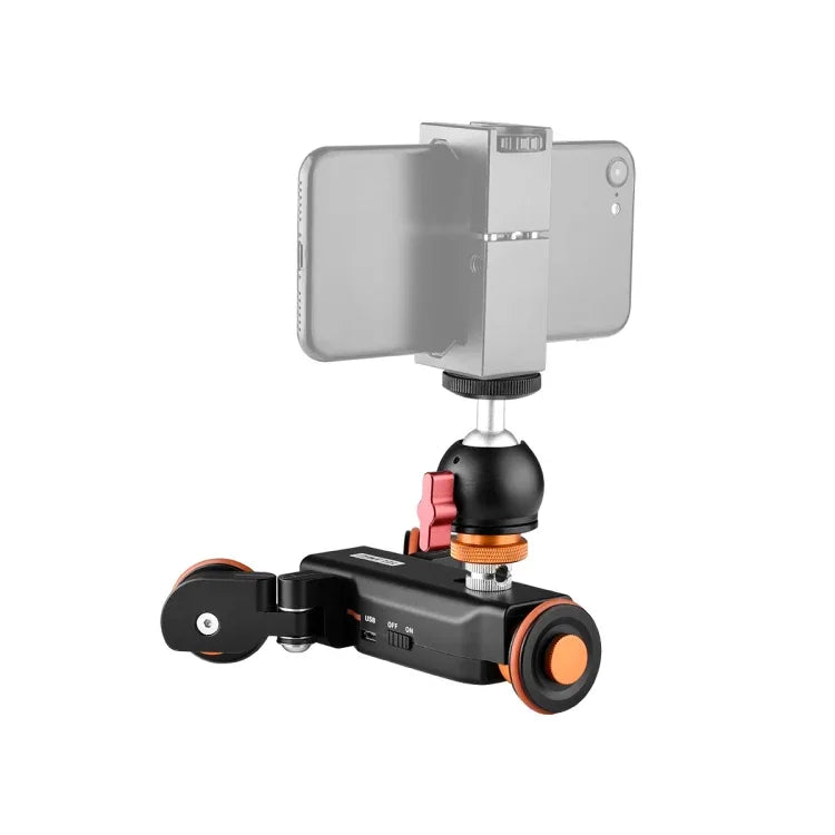 YELANGU L4X-BC Carrinho Elétrico com Roda para Câmara Dolly II Carril Deslizante com 3 Rodas e Cabeça de Bola, Carga: 3kg, L4X-BC