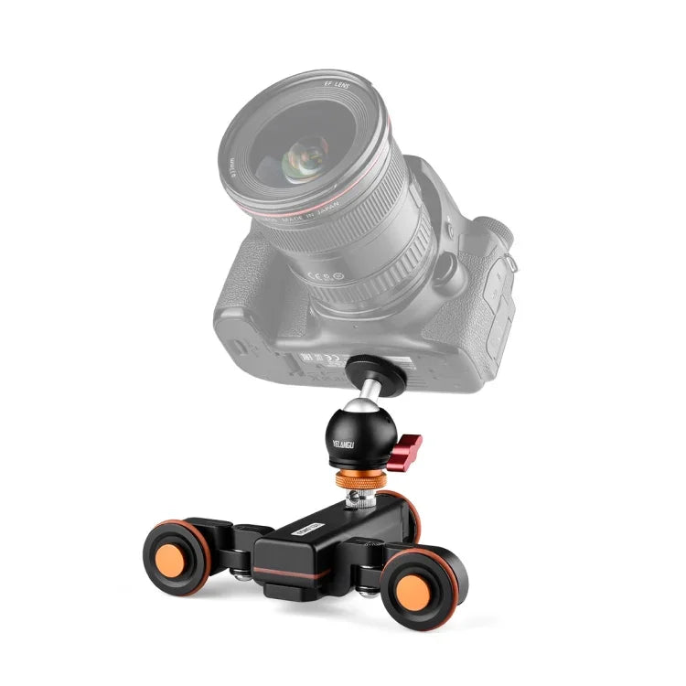 YELANGU L4X-BC Carrinho Elétrico com Roda para Câmara Dolly II Carril Deslizante com 3 Rodas e Cabeça de Bola, Carga: 3kg, L4X-BC