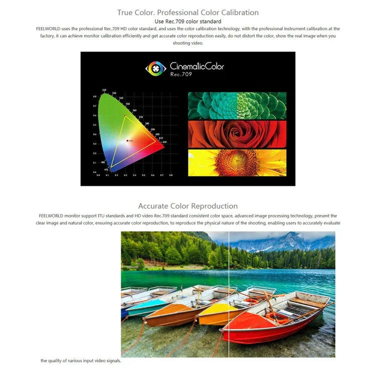 Monitor de Campo para Câmara DSLR FEELWORLD LUT5 Ecrã Tátil Ultra Brilhante 5.5 polegadas 3000nit, LUT5