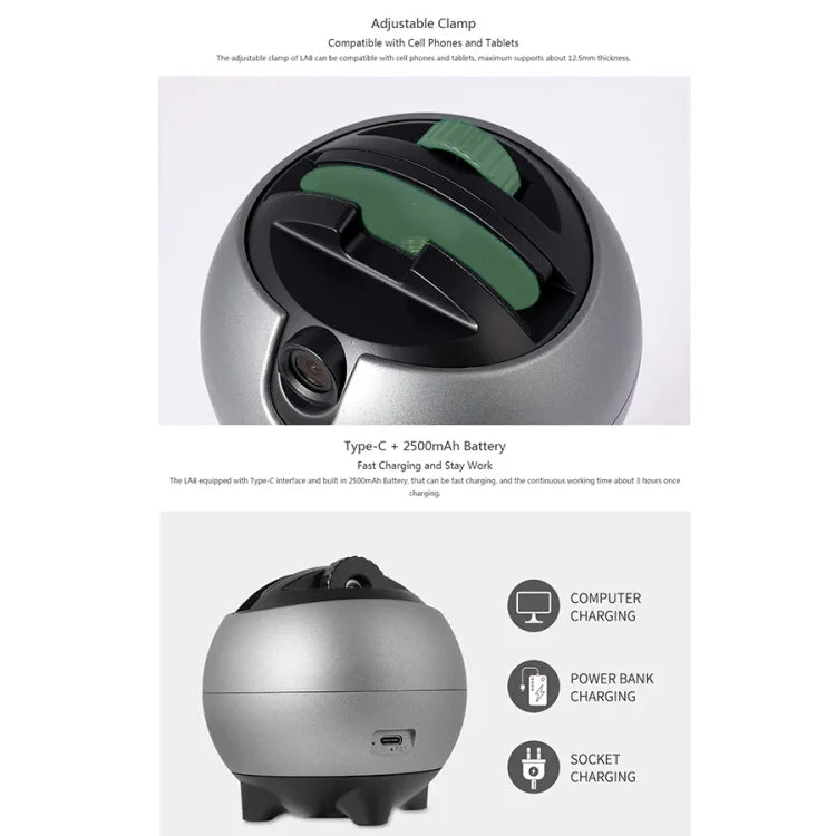 LAIZESKE LA8 Robot Inteligente Cameraman Suporte para Telemóvel com Seguimento Automático 360 Graus, LA8