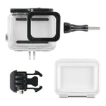 Caixa Protetora Impermeável 45m + Tampa Traseira com Ecrã Tátil para GoPro NEW HERO /HERO6 /5, com Fivela, Suporte Básico e Parafuso, Sem Necessidade de Remover a Lente, Ecrã Tátil (Transparente)