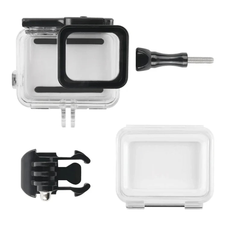Caixa Protetora Impermeável 45m + Tampa Traseira com Ecrã Tátil para GoPro NEW HERO /HERO6 /5, com Fivela, Suporte Básico e Parafuso, Sem Necessidade de Remover a Lente, Ecrã Tátil (Transparente)