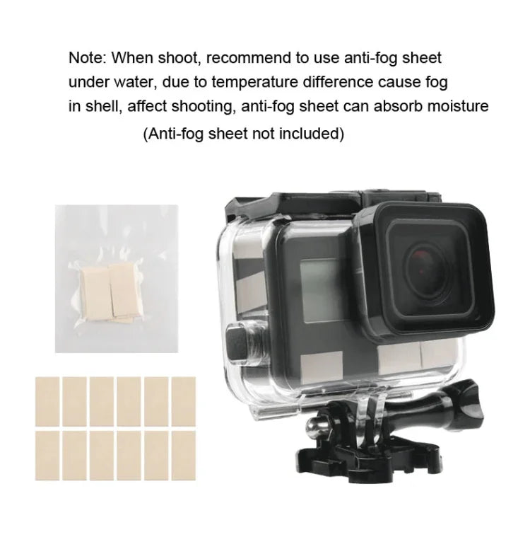Caixa Protetora Impermeável 45m + Tampa Traseira com Ecrã Tátil para GoPro NEW HERO /HERO6 /5, com Fivela, Suporte Básico e Parafuso, Sem Necessidade de Remover a Lente, Ecrã Tátil (Transparente)