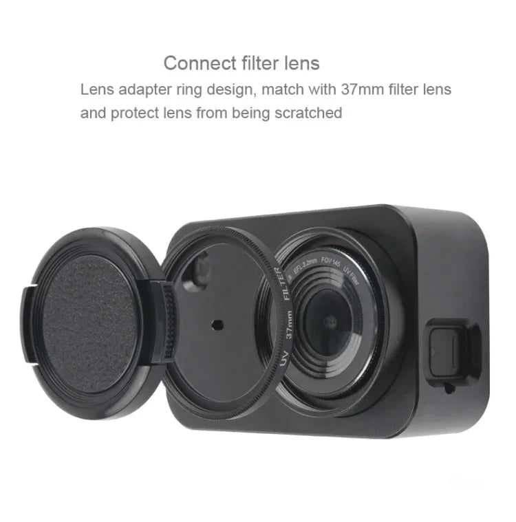 Gaiola Protetora em Liga de Alumínio para Caixa com Filtro de Lente 37mm, Tampa de Lente e Parafuso para Câmara Pequena Xiaomi Mijia