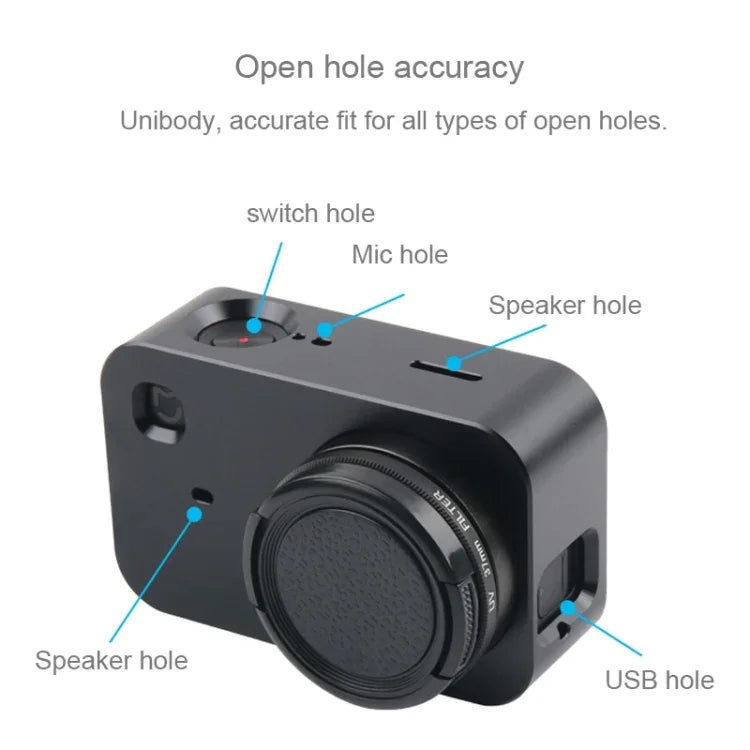 Gaiola Protetora em Liga de Alumínio para Caixa com Filtro de Lente 37mm, Tampa de Lente e Parafuso para Câmara Pequena Xiaomi Mijia