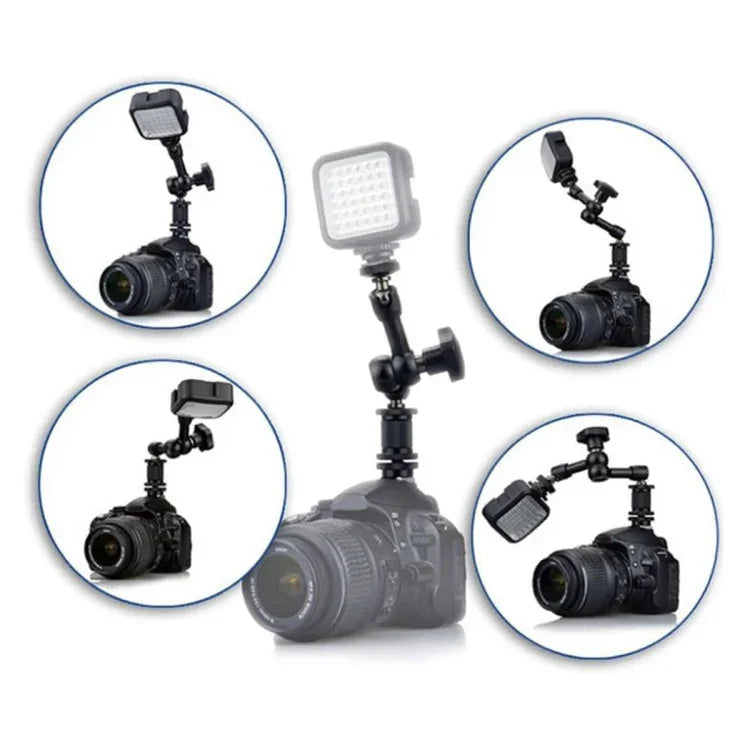 Braço Mágico Articulado de Fricção Ajustável 7 polegadas + Garras Grandes com Presilha para Telemóvel, Braço Mágico 7 polegadas + Garras com Presilha para Telemóvel