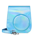Bolsa de Câmara Aurora Color em Pele com Corpo Inteiro e Alça de Ombro para FUJIFILM Instax mini 11, Azul