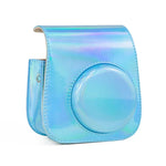 Bolsa de Câmara Aurora Color em Pele com Corpo Inteiro e Alça de Ombro para FUJIFILM Instax mini 11, Azul