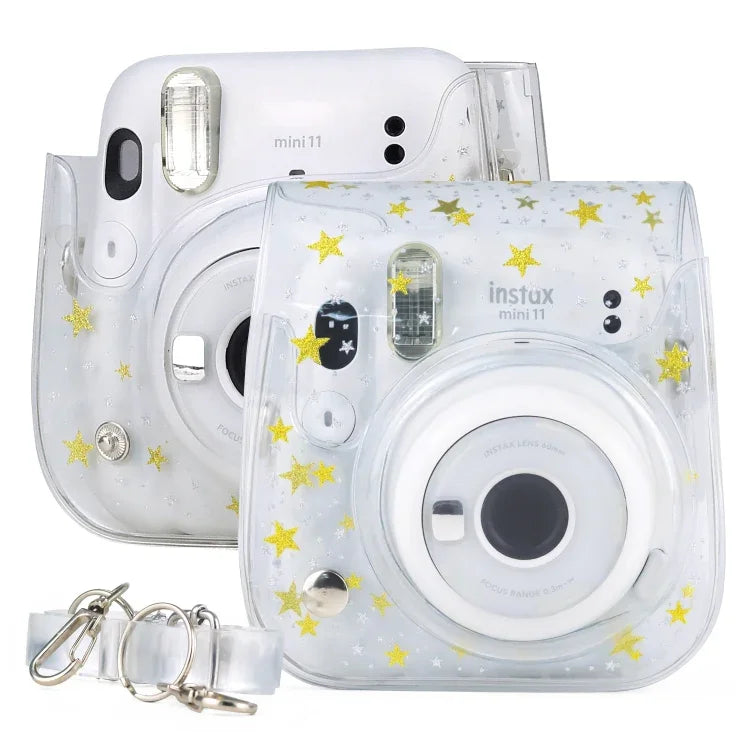 Bolsa de Câmara Stars Crystal em PVC Rígido com Alça de Ombro para FUJIFILM Instax Mini 11, Transparente