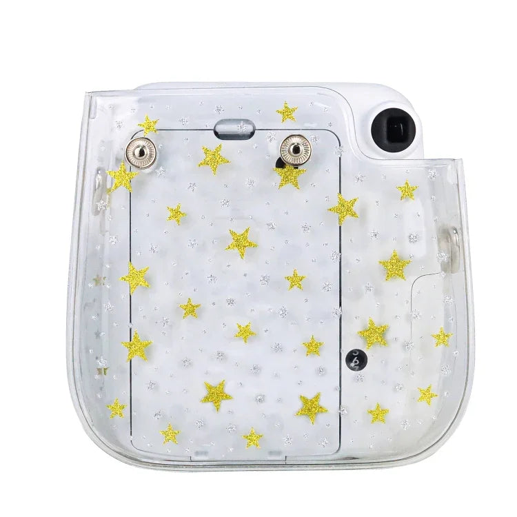 Bolsa de Câmara Stars Crystal em PVC Rígido com Alça de Ombro para FUJIFILM Instax Mini 11, Transparente