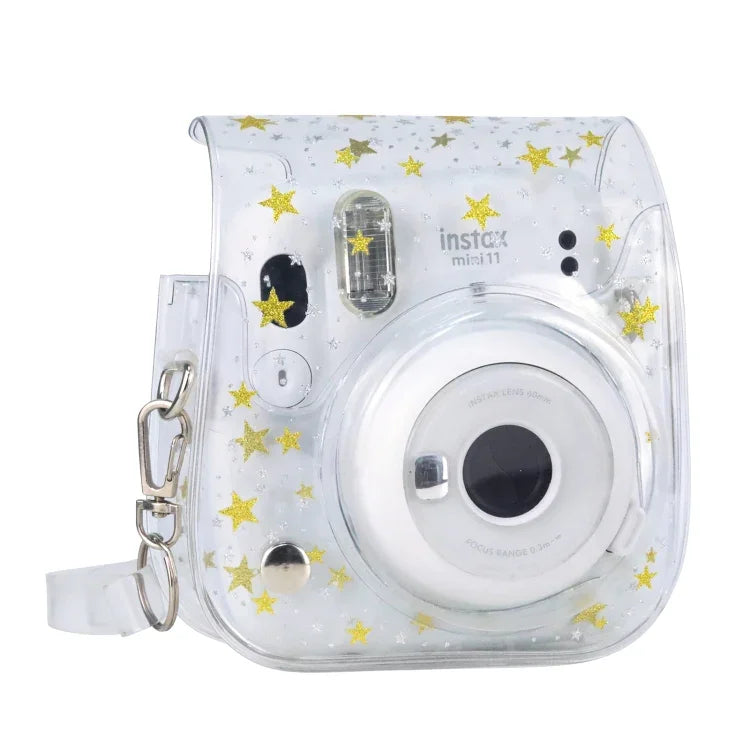 Bolsa de Câmara Stars Crystal em PVC Rígido com Alça de Ombro para FUJIFILM Instax Mini 11, Transparente