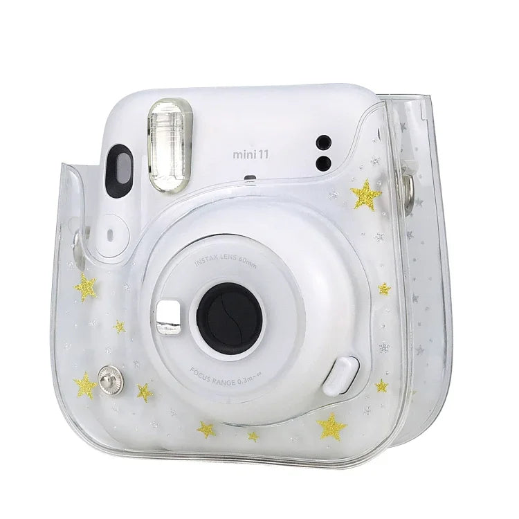 Bolsa de Câmara Stars Crystal em PVC Rígido com Alça de Ombro para FUJIFILM Instax Mini 11, Transparente